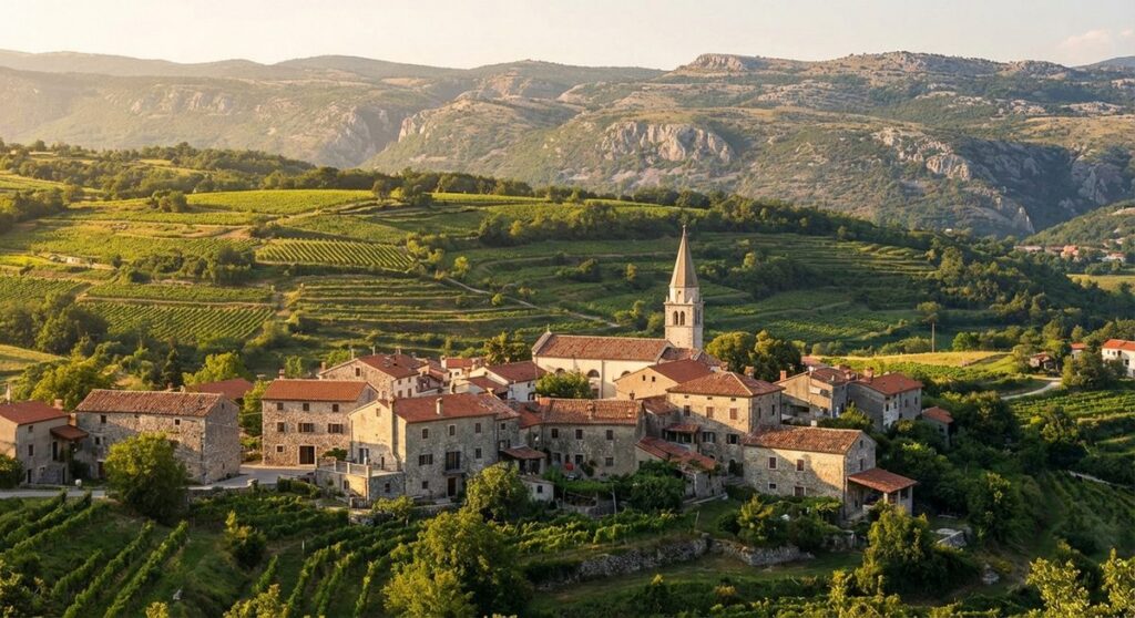 Charming village in Slovenia's Vipava Valley wine region